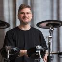 Drum Teacher Matthew Johns playing a Roland electronic drumkit