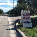 Sign on 131st pointing you to Wonder Costumes