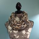 Super Plush Chunky Textured Garter Infinity Scarf (Neutrals)
