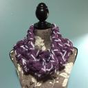 Super Plush Chunky Alpaca Blend Garter Cowl (Purple-White)