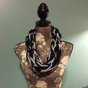 Super Soft Single Wrap Spring Infinity Scarf - Black and White