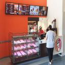Digital menu boards at Dunkin Donuts