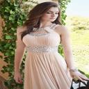 double-layered rhinestone long prom dresses KSP407