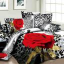 3D Red Rose Bedding Set