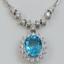 14kt White Gold Blue Topaz and Diamond Necklace