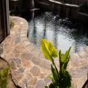 Wet set flagstone and coping.