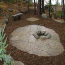 Wet set flagstone with firepit.