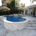 Travertine marble pavers - residential pool deck remodel