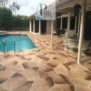 Decorative concrete overlay - residential pool deck remodel