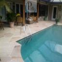 Decorative concrete overlay - residential pool deck remodel