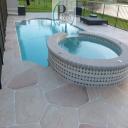 Decorative concrete overlay - residential pool deck remodel