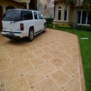 Decorative concrete overlay - residential driveway remodel
