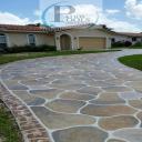 Decorative concrete overlay - residential driveway remodel