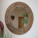 Round Wood Mirror