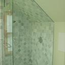Shower with frame less glass