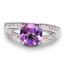 8MM Amethyst and 1.20MM White Topaz silver Ring