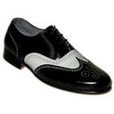 Black and White Wingtip Mens Dance Shoes