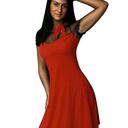 Red Bust Tie Swing Dance Day Dress