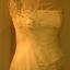 chiffon draped dress with hand beading on hand painted fabric